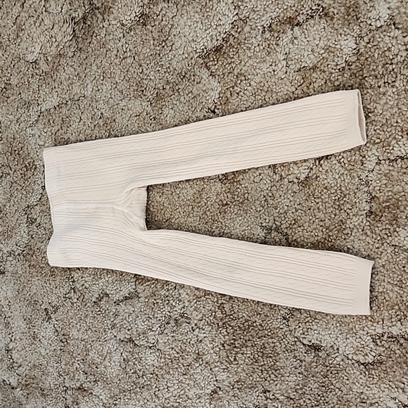 Little Stocking Co. Vanilla Cable Knit Footless Tights - Picture 1 of 2